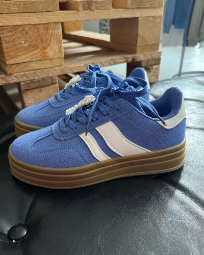 zapatillas tipo adidas gazelle azules