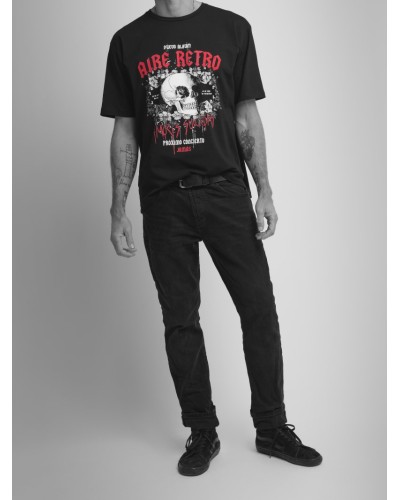 CAMISETA UNISEX "AMORES SUICIDAS" NEGRA AIRE RETRO