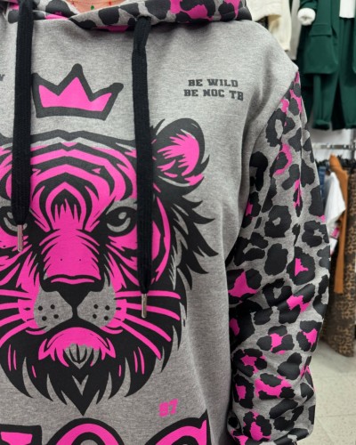 SUDADERA OVER PINK ROAD NOC THE BRAND