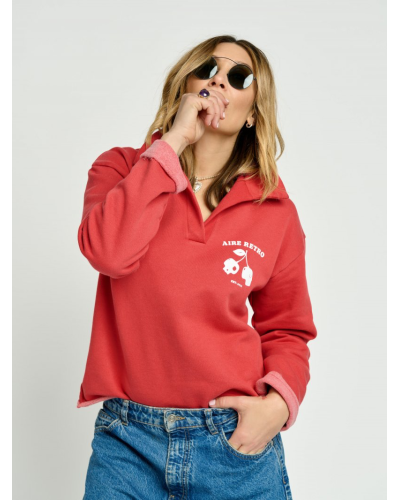 SUDADERA "AMORES PLATÓNICOS" ROJA AIRE RETRO