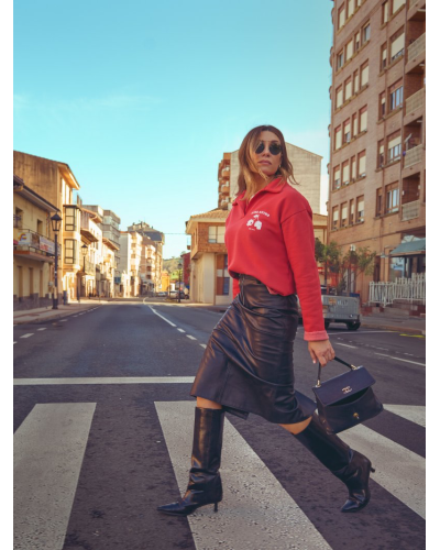 SUDADERA "AMORES PLATÓNICOS" ROJA AIRE RETRO