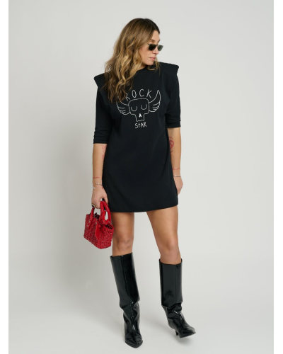 VESTIDO "ROCK STAR" NEGRO AIRE RETRO